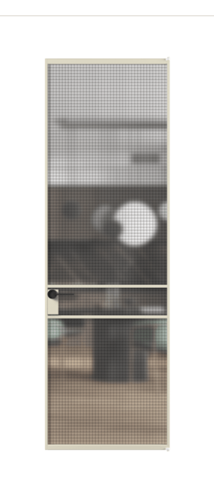Алюминиевая дверь АЛПЛ040.02 Алюминий бежево-серый Декоративное стекло с сеткой "Mesh silver", триплекс Цена 129470  | Volhovec