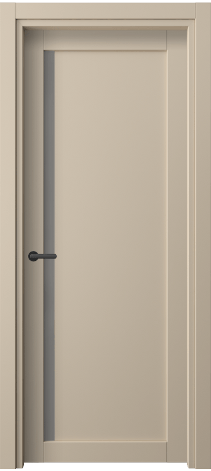 Межкомнатная дверь Нео 2110 ПЭТ светло-бежевый Сатинированное серое стекло, триплекс Цена 30499 ₽ | Volhovec