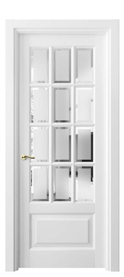 Межкомнатная дверь Lignum 0728 Бук белоснежный Сатинированное стекло с фацетом Цена 122599 ₽ | Volhovec