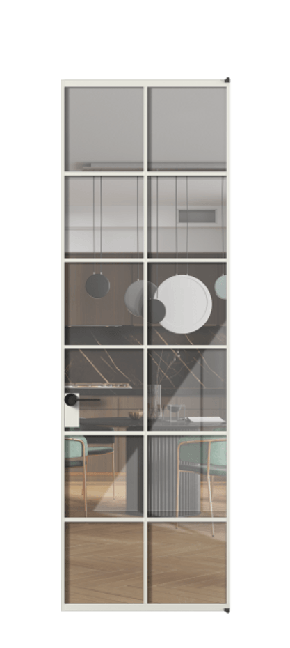 Алюминиевая дверь АЛПЛ040.05 Алюминий серый Рефлективное прозрачное стекло "Stopsol", калёное, 6мм Цена 148790  | Volhovec