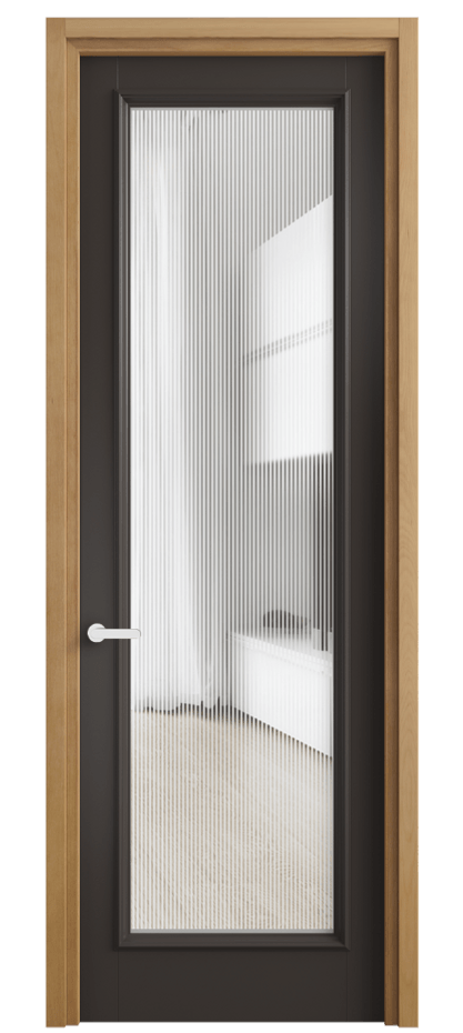 Межкомнатная дверь Charm 6702 Бук антрацит Рифлёное стекло "Дюна", триплекс, 8 мм Цена 100599 ₽ | Volhovec
