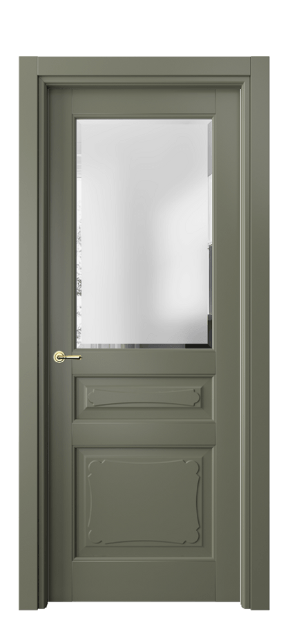 Дверь межкомнатная Тоскана Элегантэ 6324 Матовый оливковый тёмный Сатинированное стекло с фацетом Гладкий наличник МОТ Цена 100899 ₽ Наличники уже входят в базовый комплект. Фабрика дверей Волховец 8 (800) 551 43 19 Межкомнатная дверь Тоскана Элегантэ 6324 Матовый оливковый тёмный Сатинированное стекло с фацетом Цена 100899 ₽ | Volhovec