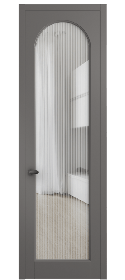 Межкомнатная дверь Palazzo 6804 Матовый классический серый Рифлёное стекло "Moru", триплекс, 8 мм Цена 99169 ₽ | Volhovec