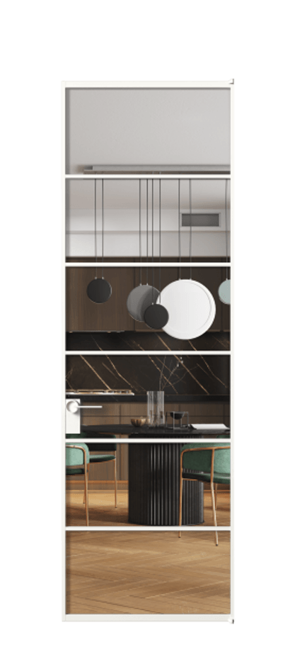 Алюминиевая дверь АЛПЛ040.04 Алюминий Белый Прозрачное стекло "Crystal Vision", калёное, 6 мм Цена 118012  | Volhovec