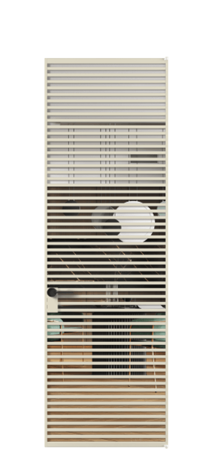 Алюминиевая дверь АЛПЛ040.07 Алюминий бежево-серый Прозрачное стекло "Crystal Vision", калёное Цена 1570610  | Volhovec