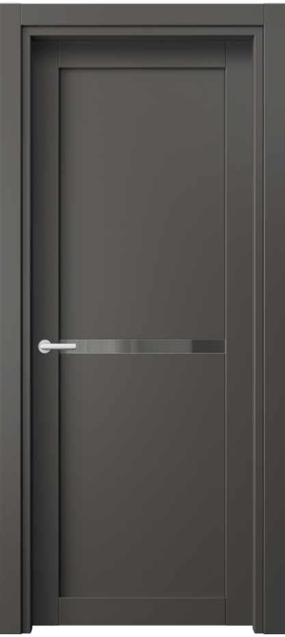 Межкомнатная дверь Нео 2112 ПЭТ графитовый Двустороннее серое зеркало, триплекс Цена 26959 ₽ | Volhovec