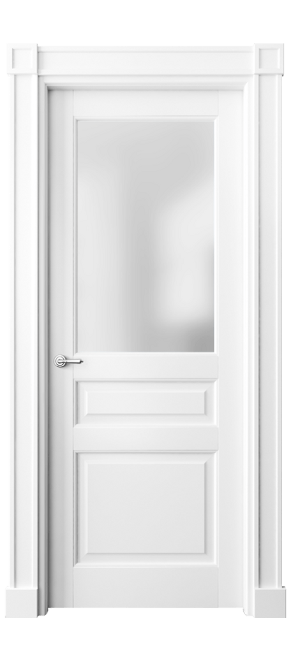 Межкомнатная дверь Тоскана Плано 6304 Матовый белоснежный Сатинированное стекло Цена 131839 ₽ | Volhovec