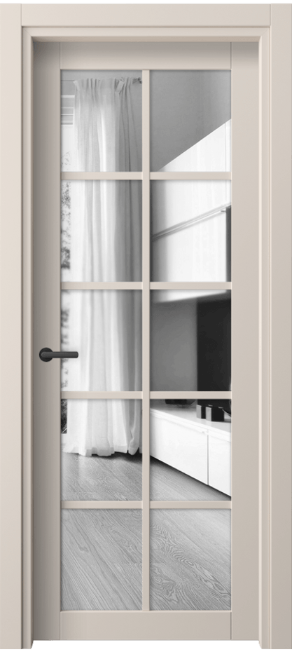 Межкомнатная дверь Neo 2106 ПЭТ пудровый бежевый Двустороннее зеркало, триплекс, 6 мм Цена 28559 ₽ | Volhovec