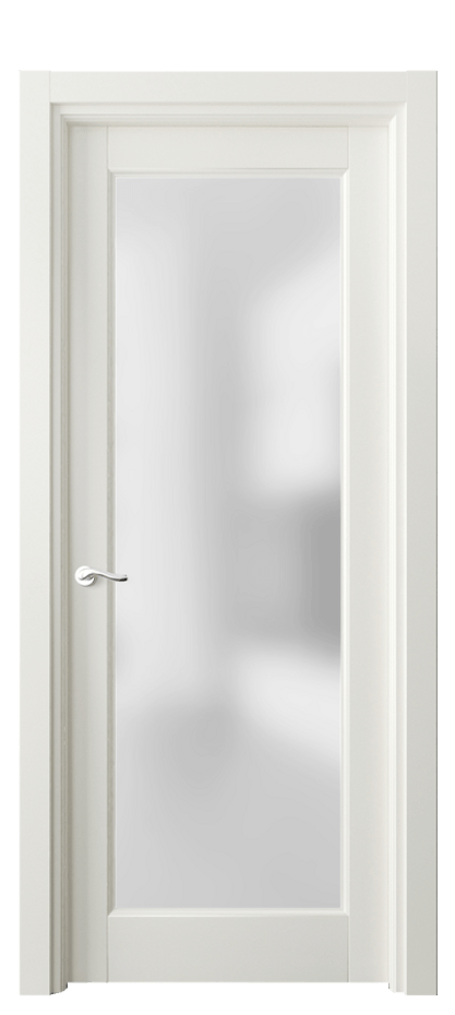 Межкомнатная дверь Лигнум 0700 Матовый жемчужный Сатинированное стекло Цена 114120 ₽ | Volhovec