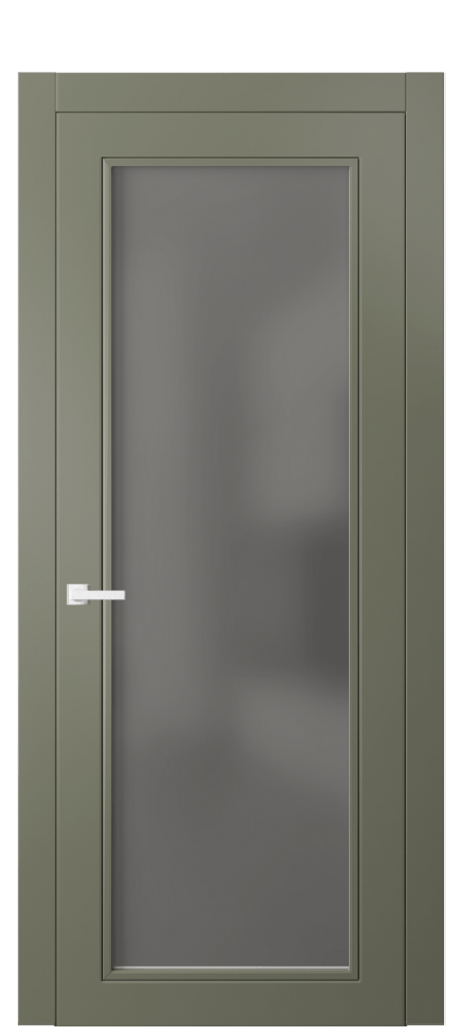 Межкомнатная дверь Neo Classic 8000 Матовый оливковый тёмный Сатинированное серое стекло, триплекс Цена 403010 AMD | Volhovec