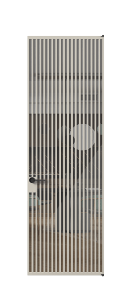 Алюминиевая дверь АЛПЛ040.06 Алюминий светло-бежевый Рефлективное прозрачное стекло "Stopsol", калёное, 6мм Цена 225390  | Volhovec