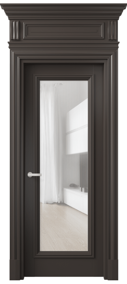 Дверь межкомнатная Antique 7300 Бук антрацит Рифлёное стекло "Дюна", триплекс, 8 мм КЭП + Объёмный фриз + Карниз БАН Цена 127383 ₽ Наличники уже входят в базовый комплект. Фабрика дверей Волховец 8 (800) 551 43 19 Межкомнатная дверь Antique 7300 Бук антрацит Рифлёное стекло "Дюна", триплекс, 8 мм Цена 127383 ₽ | Volhovec