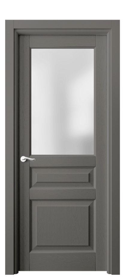 Межкомнатная дверь Lignum 0710 Дуб классический серый Сатинированное стекло Цена 128099 ₽ | Volhovec