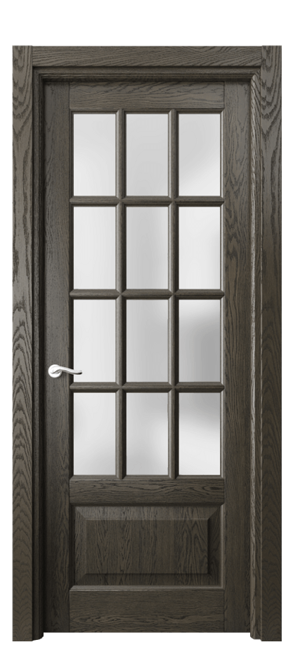 Межкомнатная дверь Lignum 0728 Дуб серый брашированный Сатинированное стекло Цена 130559 ₽ | Volhovec