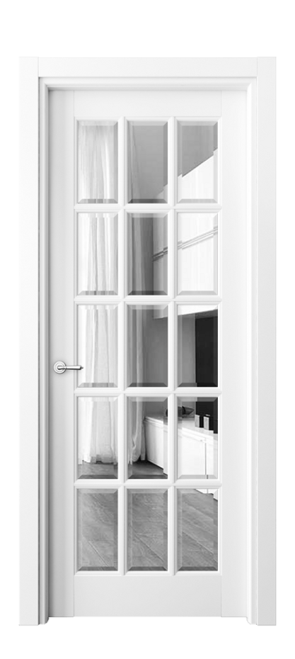 Дверь межкомнатная Тоскана Грильято 6311 Матовый белоснежный Двустороннее зеркало с фацетом, триплекс Гладкий наличник МБЛ Цена 118899 ₽ Наличники уже входят в базовый комплект. Фабрика дверей Волховец 8 (800) 551 43 19 Межкомнатная дверь Тоскана Грильято 6311 Матовый белоснежный Двустороннее зеркало с фацетом, триплекс Цена 118899 ₽ | Volhovec