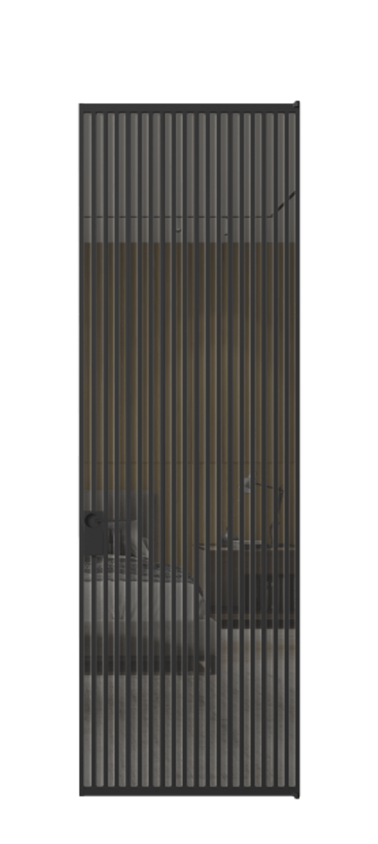 Алюминиевая дверь АЛПЛ040.06 Алюминий Черный Рефлективное серое стекло "Stopsol", калёное Цена 334550  | Volhovec