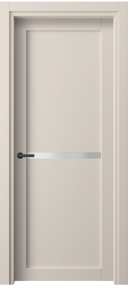 Межкомнатная дверь Нео 2112 ПЭТ пудровый бежевый Сатинированное стекло Цена 26699 ₽ | Volhovec