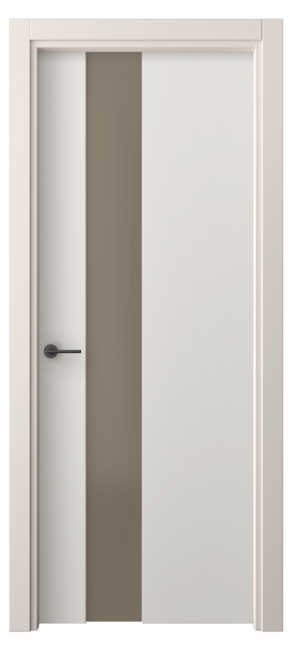 Межкомнатная дверь Фридом 4224 ПЭТ белоснежный Сатинированное бронзовое стекло, триплекс Цена 33099 ₽ | Volhovec