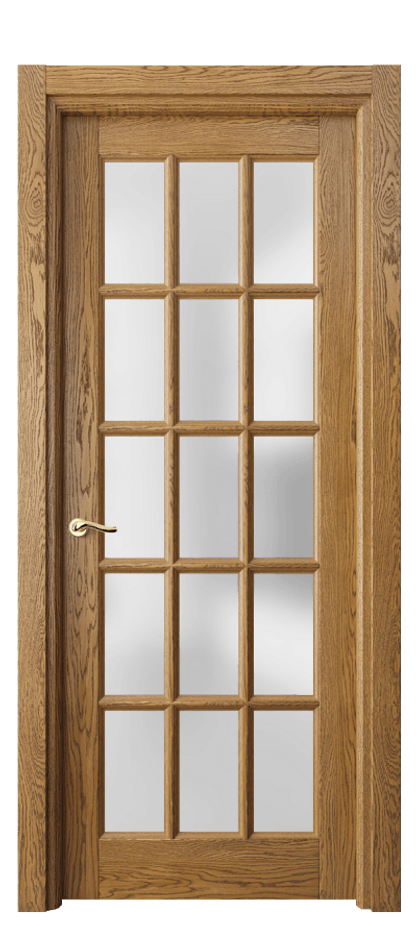 Межкомнатная дверь Лигнум 0708 Дуб медовый брашированный Сатинированное стекло Цена 171999 ₽ | Volhovec