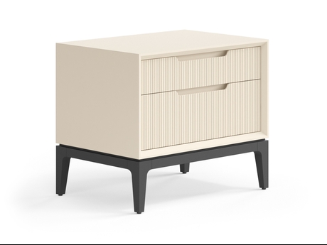 Мебель Тумба прикроватная Velvet 2 ящика. Цвет Матовый светло-бежевый. Материал Гладкая эмаль. Коллекция Тумба прикроватная Velvet 2 ящика. Картинка.
