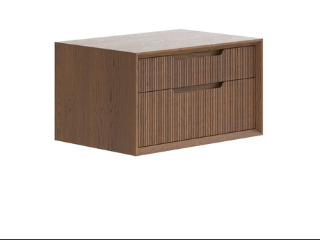 Мебель Тумба подвесная прикроватная Velvet 2 ящика. Цвет Дуб каштановый матовый. Материал Массив дуба матовый. Коллекция Тумба подвесная прикроватная Velvet 2 ящика. Картинка.