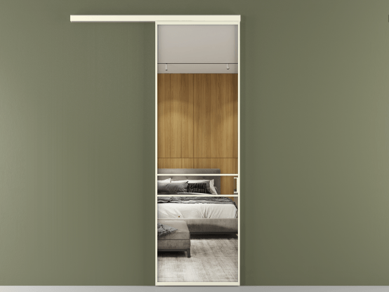 Алюминевая перегородка АЛПР 040.02_АМБ_Зеркало триплекс_new. Цвет Алюминий молочно-белый. Материал Алюминий в эмали. Коллекция Перегородка Formato вдоль стены 1 створка. Фото. Алюминевая перегородка АЛПР 040.02_АМБ_Зеркало триплекс_new. Цвет Алюминий молочно-белый. Материал Алюминий в эмали. Коллекция Перегородка Formato вдоль стены 1 створка. Картинка.