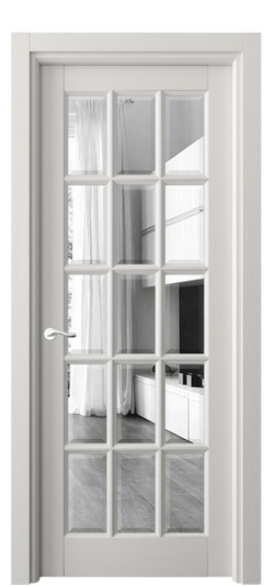 Дверь межкомнатная 0708 ДСР ЗЕР-Ф. Цвет Дуб серая эмаль. Материал Массив дуба эмаль. Коллекция Лигнум. Картинка.