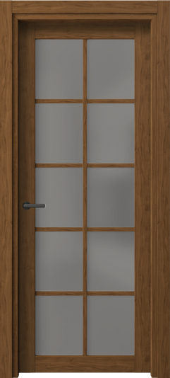 Дверь межкомнатная 2106 ЛОР Серый сатин триплекс. Цвет Лесной орех. Материал Ламинатин. Коллекция Нео. Картинка.