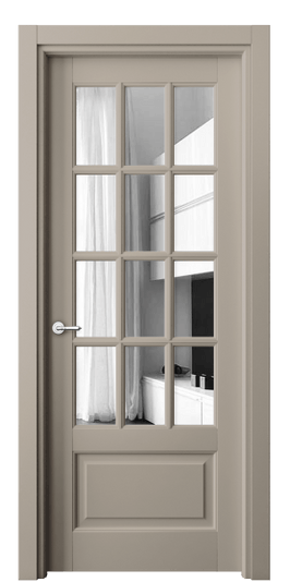 Дверь межкомнатная 6313 ББСК Зеркало. Цвет Бук бисквитный. Материал Массив бука эмаль. Коллекция Toscana Grigliato. Картинка.