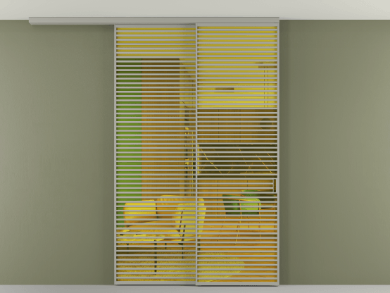 Алюминевая перегородка АЛПР 040.07_АНСР_ПРОЗ ЖЕЛ_new. Цвет Алюминий нейтральный серый. Материал Алюминий в эмали. Коллекция Перегородка Formato вдоль стены на потолок 2 створки с синхронным механизмом. Фото. Алюминевая перегородка АЛПР 040.07_АНСР_ПРОЗ ЖЕЛ_new. Цвет Алюминий нейтральный серый. Материал Алюминий в эмали. Коллекция Перегородка Formato вдоль стены на потолок 2 створки с синхронным механизмом. Картинка.