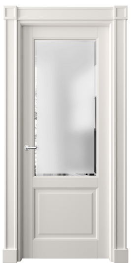 Дверь межкомнатная 6302 МПБЛ САТ-Ф. Цвет Матовый пудровый белый. Материал Гладкая эмаль. Коллекция Тоскана Плано. Картинка.