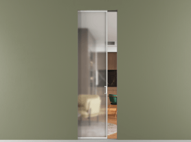 Алюминевая перегородка АЛПР 040.01 АБЛ  Matelux Crystal Vision. Цвет Алюминий белоснежный. Материал Алюминий в эмали. Коллекция Перегородка Формато скрытый пенал 1 створка. Картинка.