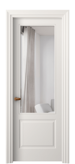 Дверь межкомнатная 8552 МПБЛ ЗЕР. Цвет Матовый пудровый белый. Материал Гладкая эмаль. Коллекция Эссе. Картинка.