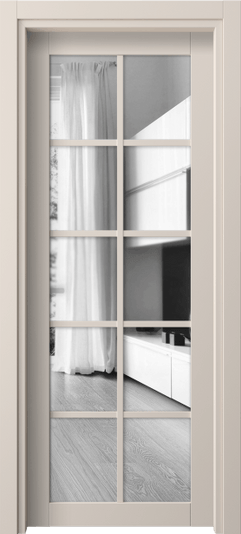 Дверь межкомнатная 2106 ПЭПБ ДВ ЗЕР. Цвет ПЭТ пудровый бежевый. Материал ПЭТ. Коллекция Neo1. Картинка.