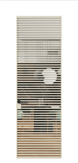 Дверь межкомнатная АЛПЛ040.07 АБСР Crystalvision. Цвет Алюминий бежево-серый. Материал Алюминий в эмали. Коллекция Formato. Картинка.