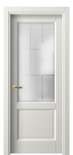 Дверь межкомнатная 1422 ПЭБЛ Сатинированное стекло Лофт. Цвет ПЭТ белоснежный. Материал ПЭТ. Коллекция Галант. Картинка.