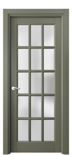 Дверь межкомнатная 0708 МОТ САТ. Цвет Матовый оливковый тёмный. Материал Гладкая эмаль. Коллекция Лигнум. Картинка.