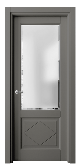 Дверь межкомнатная 6342 БКЛС САТ Ф. Цвет Бук классический серый. Материал Массив бука эмаль. Коллекция Toscana Rombo. Картинка.