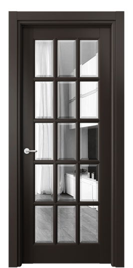 Межкомнатная дверь 6311 МАН Зеркало с фацетом. Цвет Матовый антрацит. Материал Гладкая эмаль. Коллекция Тоскана Грильято. Фото. Дверь межкомнатная 6311 МАН Зеркало с фацетом. Цвет Матовый антрацит. Материал Гладкая эмаль. Коллекция Тоскана Грильято. Картинка.