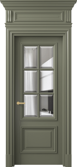 Дверь межкомнатная 7312 БОТ ПРОЗ Ф. Цвет Бук оливковый тёмный. Материал Массив бука эмаль. Коллекция Antique. Картинка.
