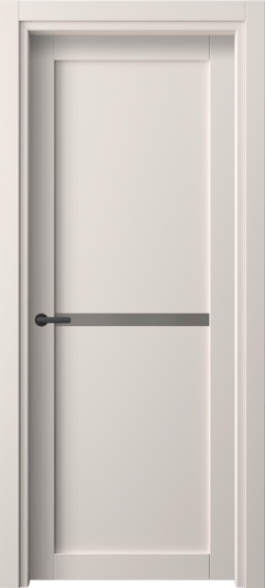 Дверь межкомнатная 2112 ПЭТБ Серый сатин триплекс. Цвет ПЭТ тёплый-белый. Материал ПЭТ. Коллекция Нео. Картинка.