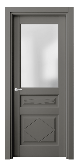 Дверь межкомнатная 6344 МКЛС САТ. Цвет Матовый классический серый. Материал Гладкая эмаль. Коллекция Тоскана Ромбо. Картинка.