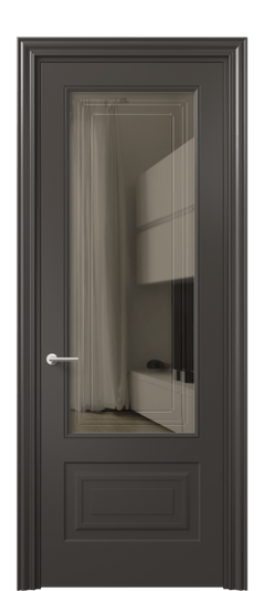 Дверь межкомнатная 8442 МАН Бронза с гравировкой. Цвет Матовый антрацит. Материал Гладкая эмаль. Коллекция Mascot. Картинка.