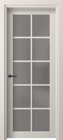 Дверь межкомнатная 2106 ПЭТБ Серый сатин триплекс. Цвет ПЭТ тёплый-белый. Материал ПЭТ. Коллекция Нео. Картинка.