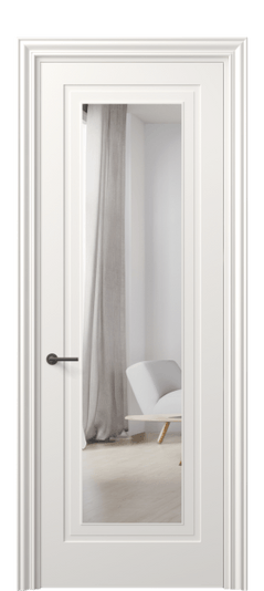 Межкомнатная дверь 8403 МПБЛ Зеркало с одной стороны. Цвет Матовый пудровый белый. Материал Гладкая эмаль. Коллекция Mascot. Фото. Дверь межкомнатная 8403 МПБЛ Зеркало с одной стороны. Цвет Матовый пудровый белый. Материал Гладкая эмаль. Коллекция Mascot. Картинка.