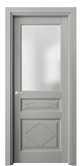 Дверь межкомнатная 6344 МНСР САТ. Цвет Матовый нейтральный серый. Материал Гладкая эмаль. Коллекция Тоскана Ромбо. Картинка.