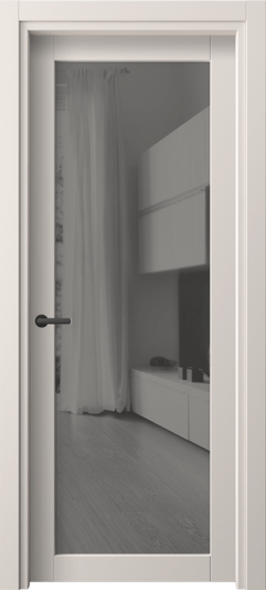 Дверь межкомнатная 2102 ПЭТБ ЗЕР СЕР. Цвет ПЭТ тёплый-белый. Материал ПЭТ. Коллекция Нео. Картинка.