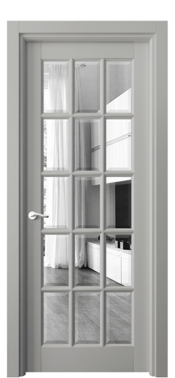 Дверь межкомнатная 0708 МНСР ЗЕР-Ф. Цвет Матовый нейтральный серый. Материал Гладкая эмаль. Коллекция Лигнум. Картинка.