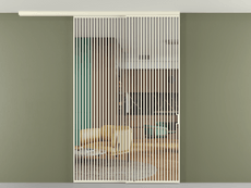 Перегородка Formato вдоль стены на потолок 2 створки с синхронным механизмом