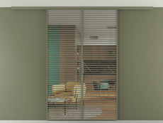 Перегородка Формато вдоль стены на потолок 2 створки